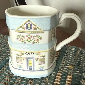 Lenox Blue, White and yellow Café House Porcelain Mug